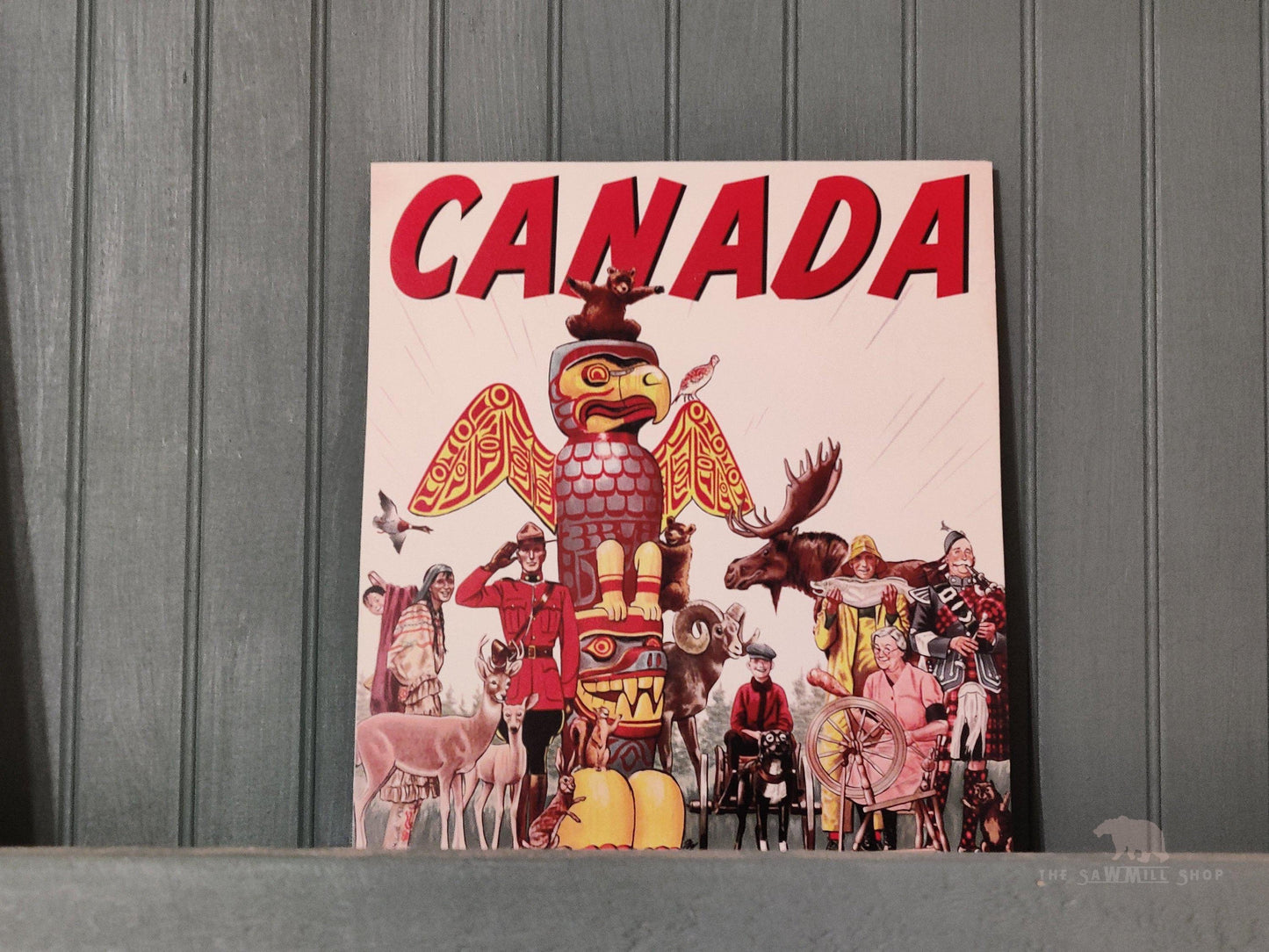 Canada Culture Vintage Artwork Wood Cutout-The Sawmill Shop
