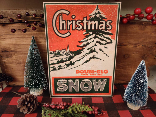 Christmas Doubl-Glo Snow Vintage Box Art Wood Cutout-The Sawmill Shop