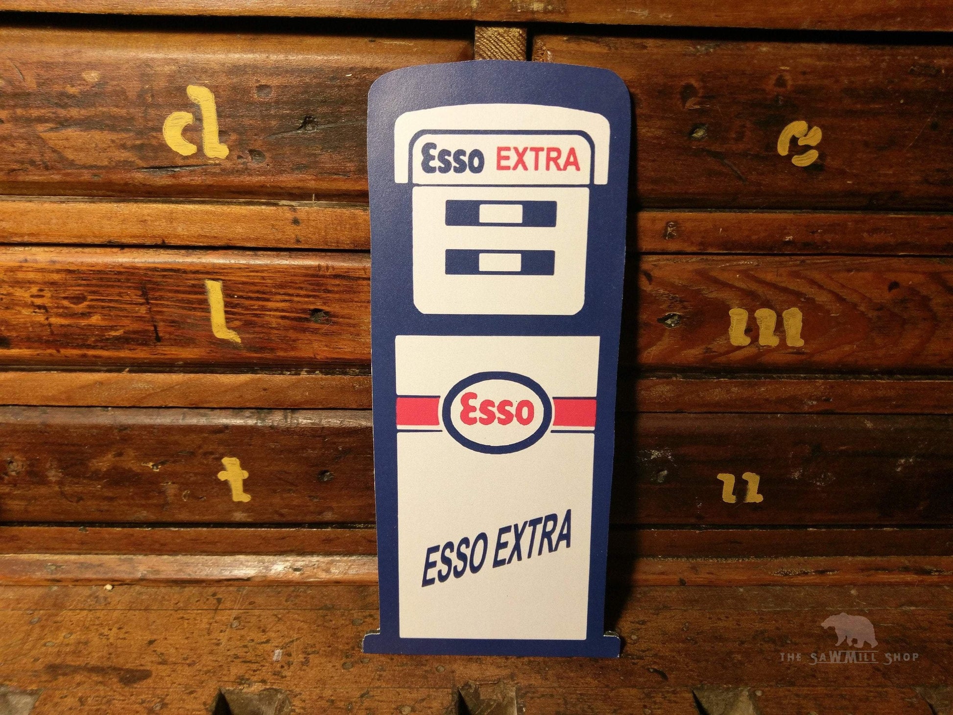 Esso Gasoline Pump Aluminium Reproduction Metal Man Cave Garage Sign-The Sawmill Shop