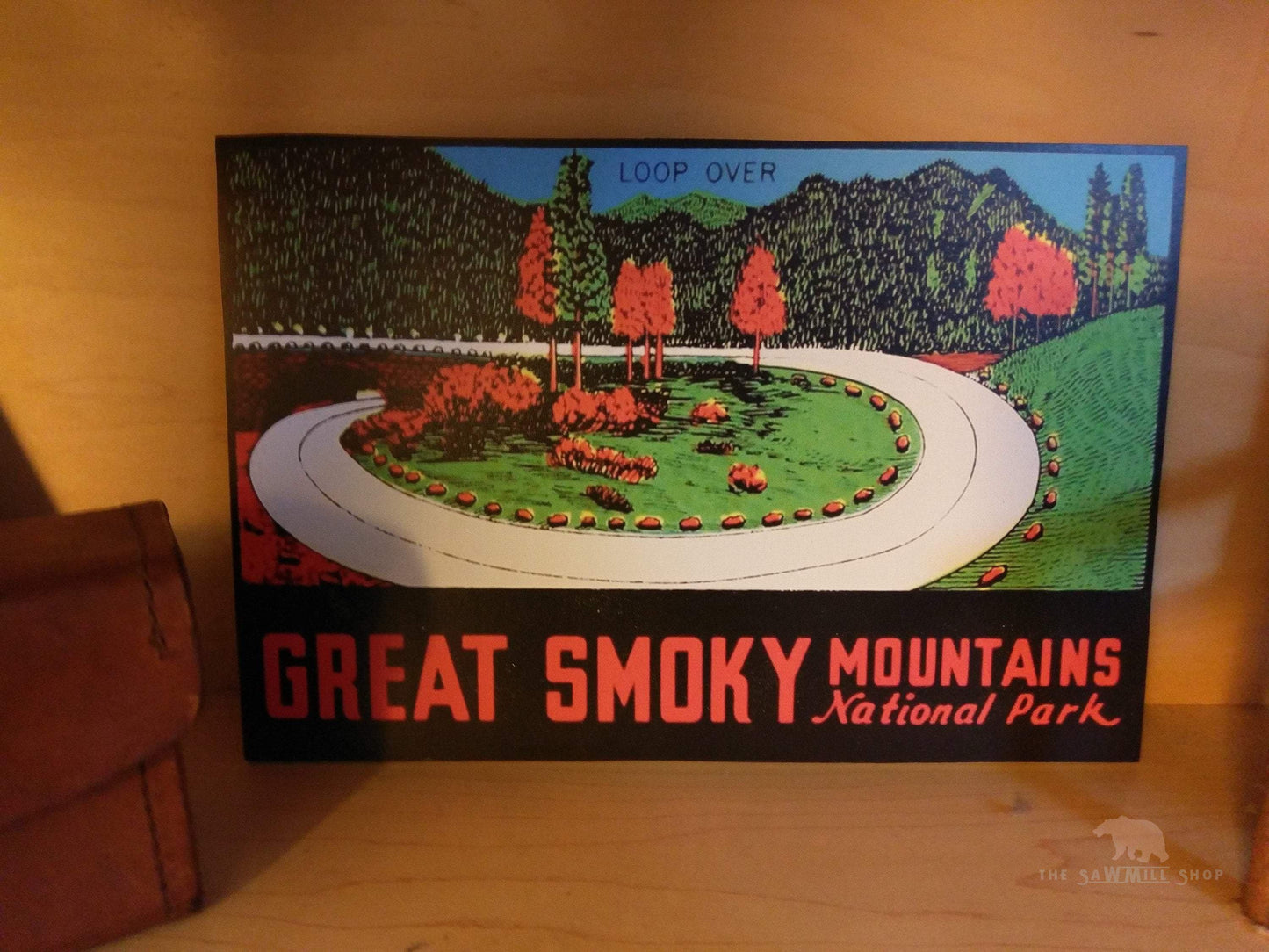 Great Smoky Mountains National Park North Carolina Tennessee Vintage Artwork Wood Cutout-The Sawmill Shop