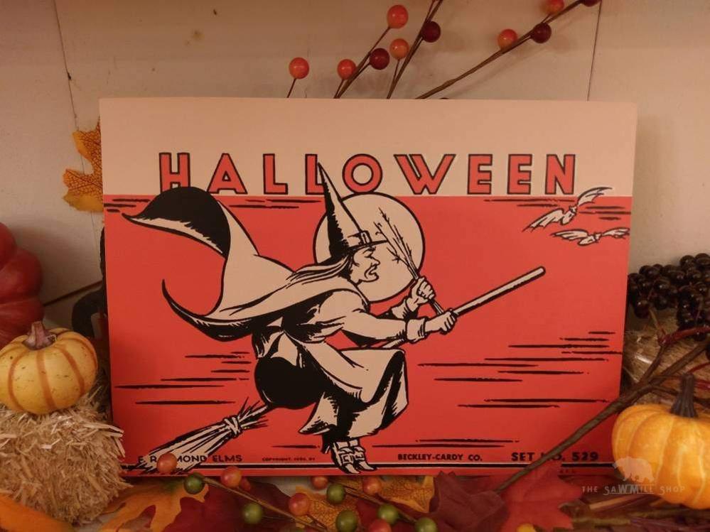 Halloween Retro Candy Box Artwork Wood Cutout-The Sawmill Shop