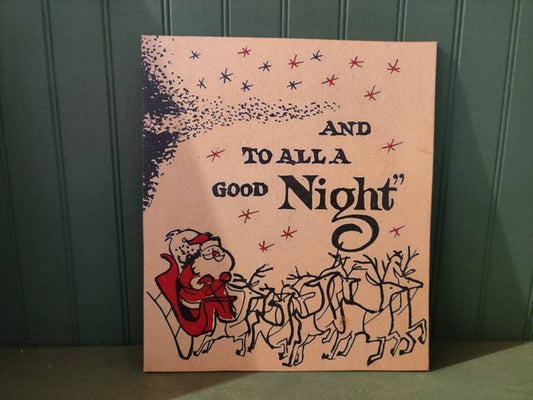 And to all a good night Santa with Reindeer Wood Cutout-The Sawmill Shop