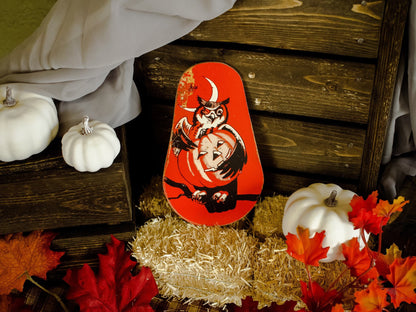 Halloween Noisemaker Witch or Owl Wood Cutout-The Sawmill Shop