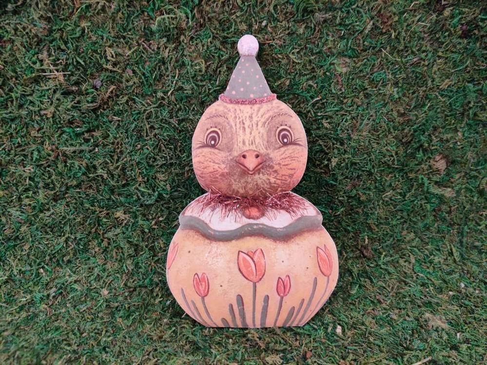 Johanna Parker Easter Chick Head Wood Cutout for Spring Decorating-The Sawmill Shop