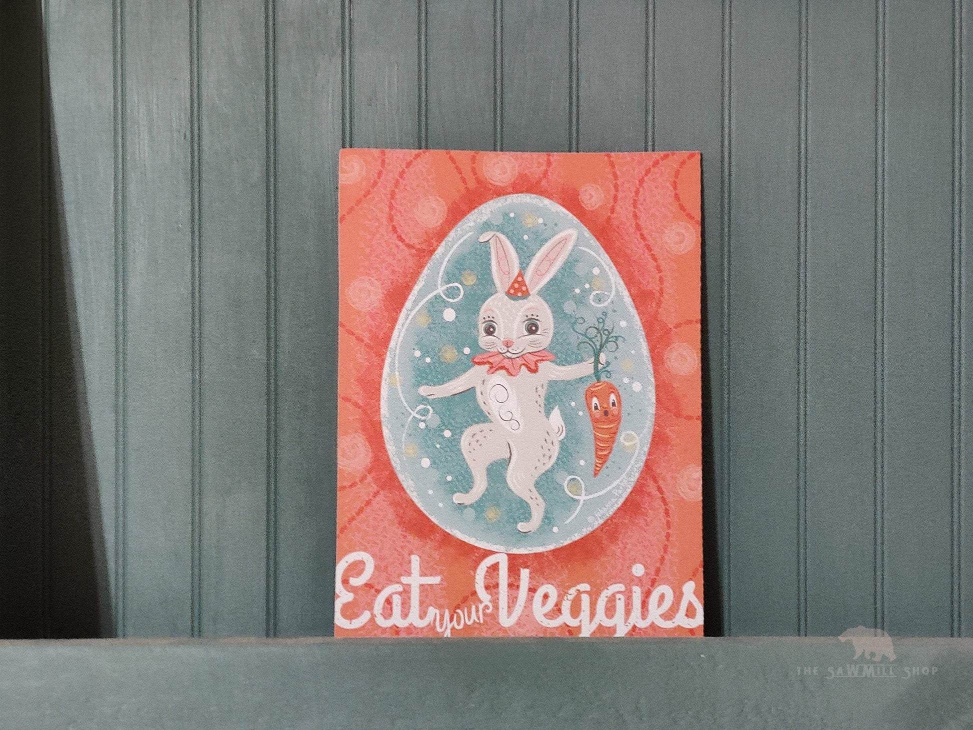 Johanna Parker Easter Eat Your Veggies Sign Wood Cutout for Spring Decorating-The Sawmill Shop