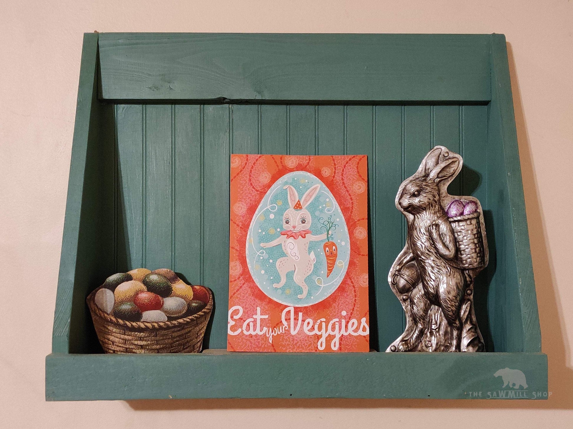 Johanna Parker Easter Eat Your Veggies Sign Wood Cutout for Spring Decorating-The Sawmill Shop
