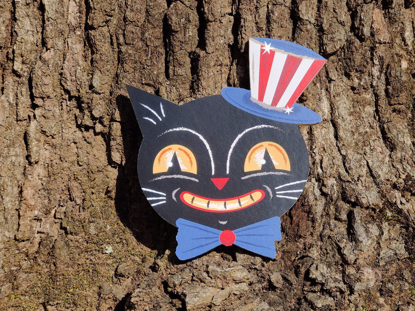 Johanna Parker Fourth of July Patriotic Cat Artwork Wood Cutout-The Sawmill Shop