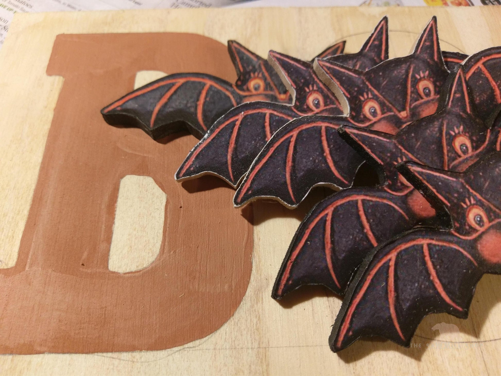 Halloween Planter Decorations: Chalkboard Wood Bats
