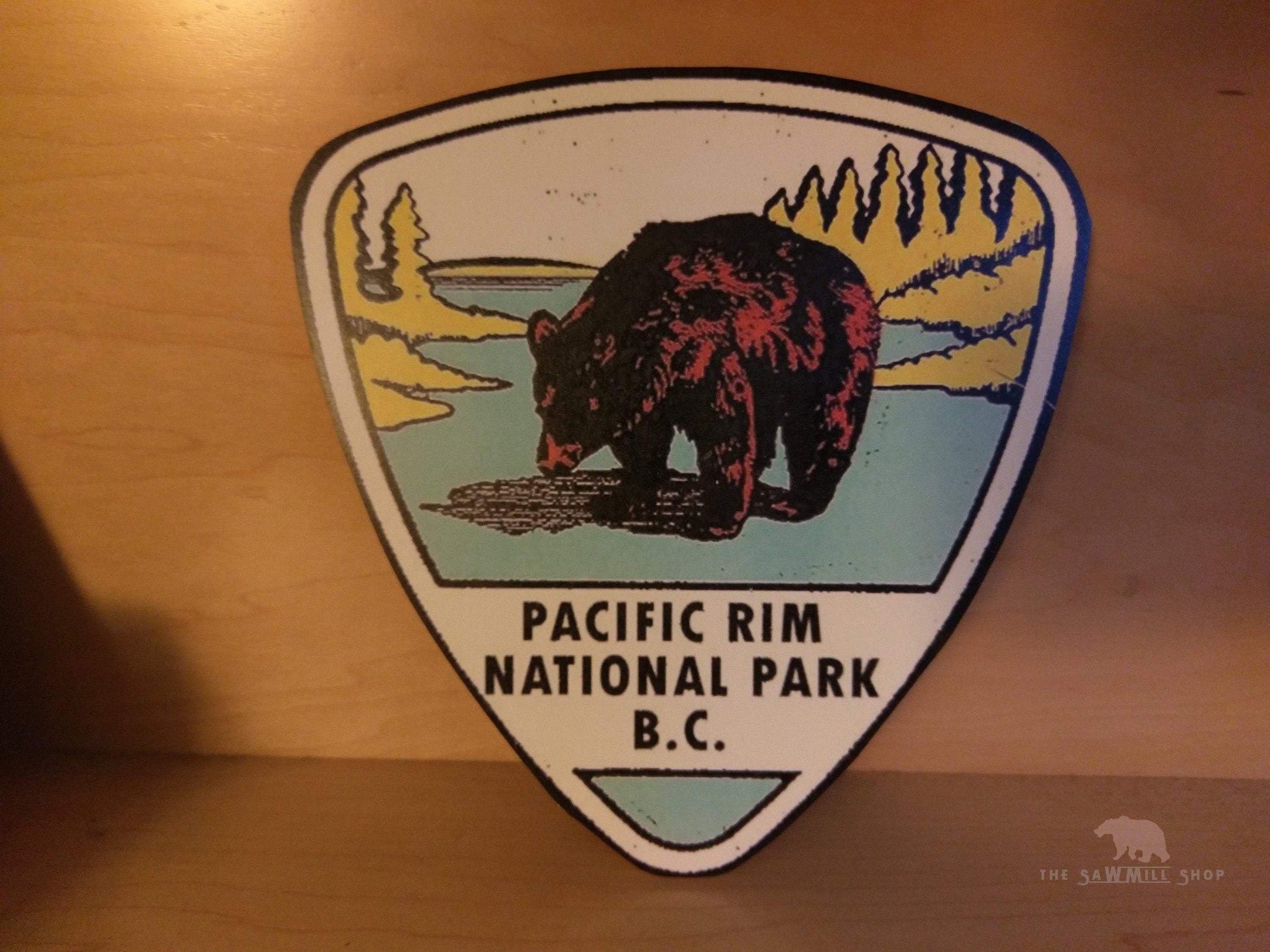 Pacific Rim National Park British Columbia Vintage Artwork Wood Cutout-The Sawmill Shop