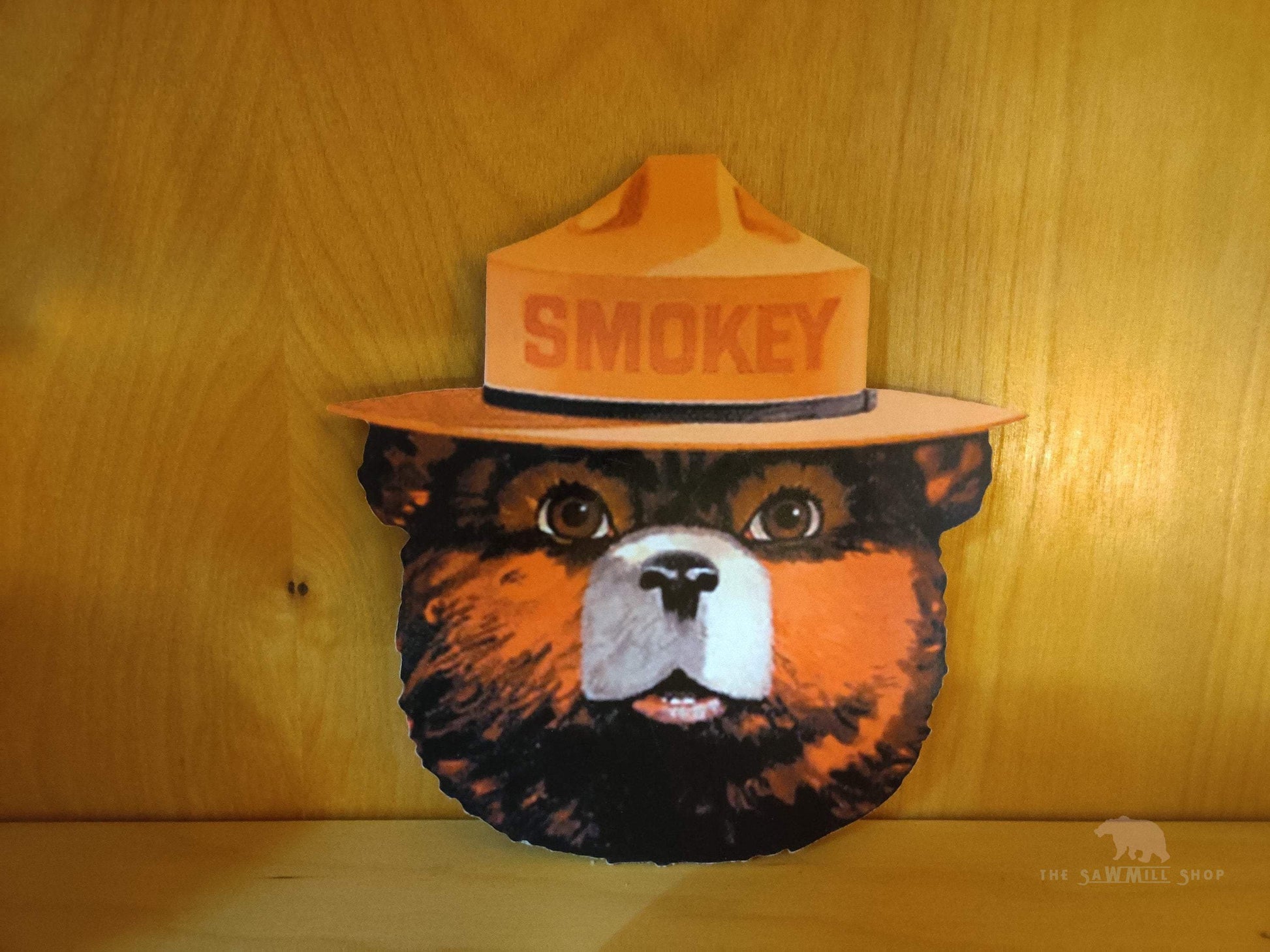 Smokey The Bear Head Wood Cutout-The Sawmill Shop