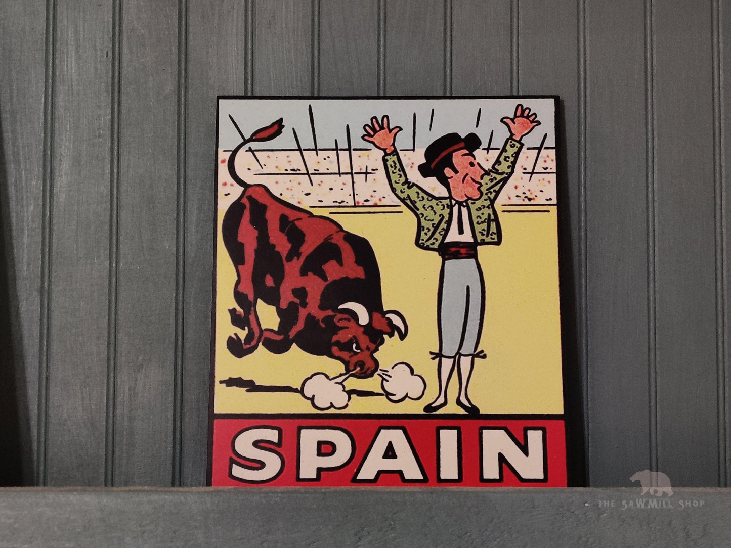 Spain Bullfighting Vintage Artwork Wood Cutout-The Sawmill Shop