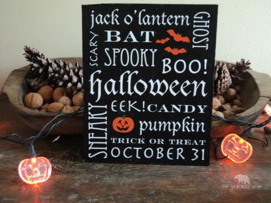 Spooky Halloween Words Sign-The Sawmill Shop