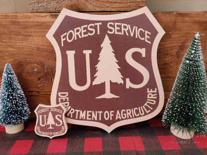 U.S. Forest Service Wood Shield Sign Department of Agriculture-The Sawmill Shop