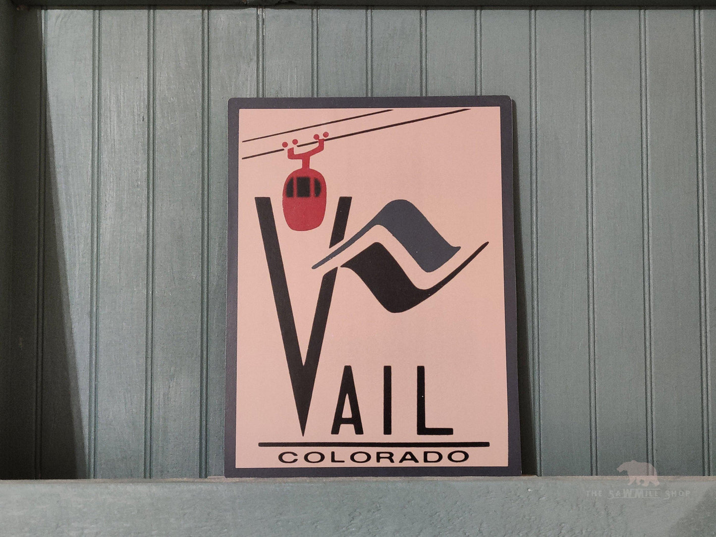 Vail Colorado Ski Slopes Vintage Artwork Wood Cutout-The Sawmill Shop