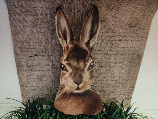 Vintage Easter Bunny Rabbit Head Wood Cutout-The Sawmill Shop
