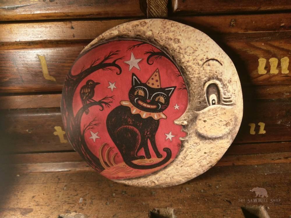 Vintage Johanna Parker Halloween Moon Artwork Wood Cutout-The Sawmill Shop