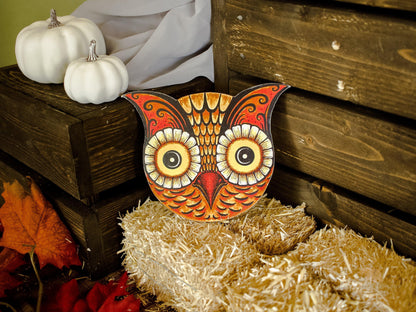 Vintage Johanna Parker Halloween Owl Artwork Wood Cutout-The Sawmill Shop