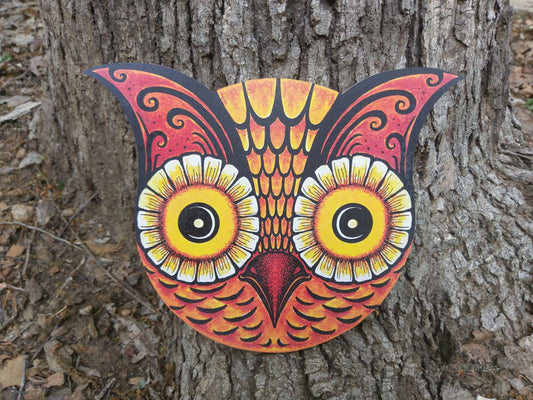 Vintage Johanna Parker Halloween Owl Artwork Wood Cutout-The Sawmill Shop