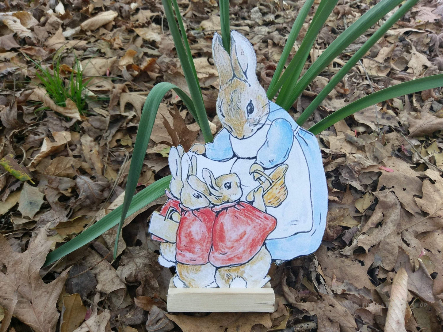 Vintage Mrs. Rabbit with Basket Wood Cutout for Easter Decorating or Nursery-The Sawmill Shop