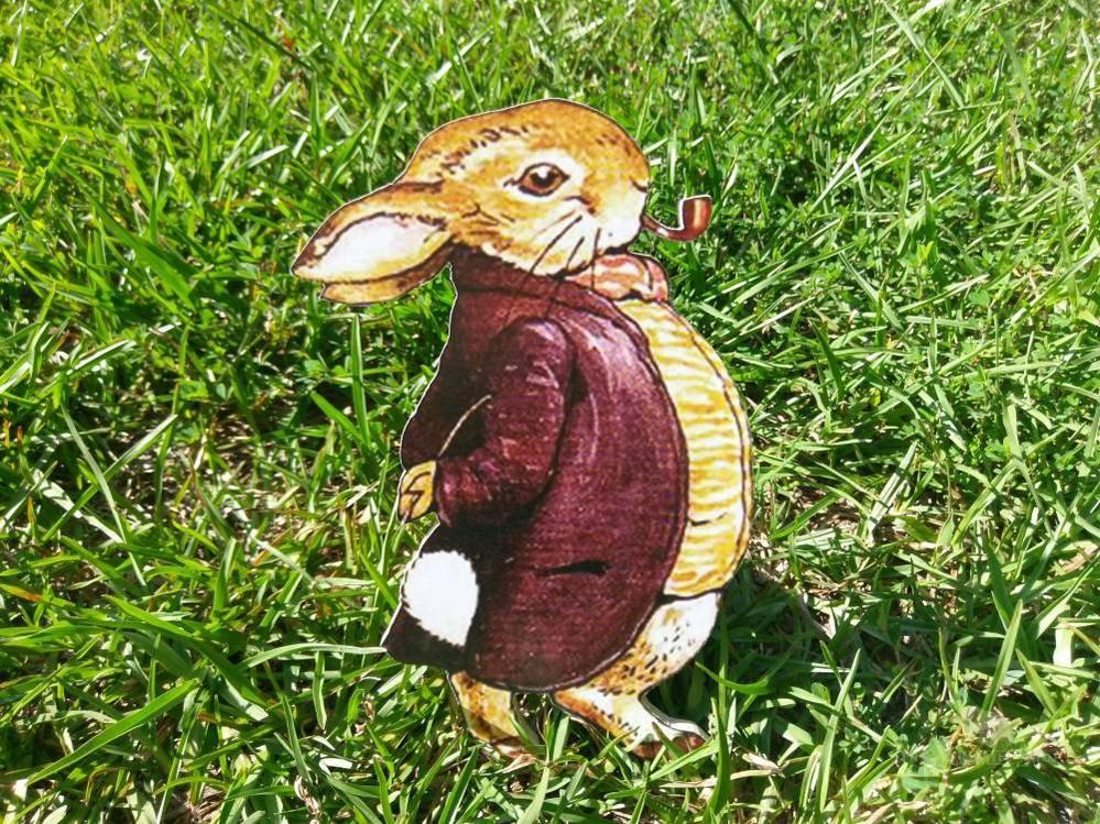 Vintage Old Benjamin Peter Rabbit Wood Cutout for Easter Decorating or Nursery-The Sawmill Shop