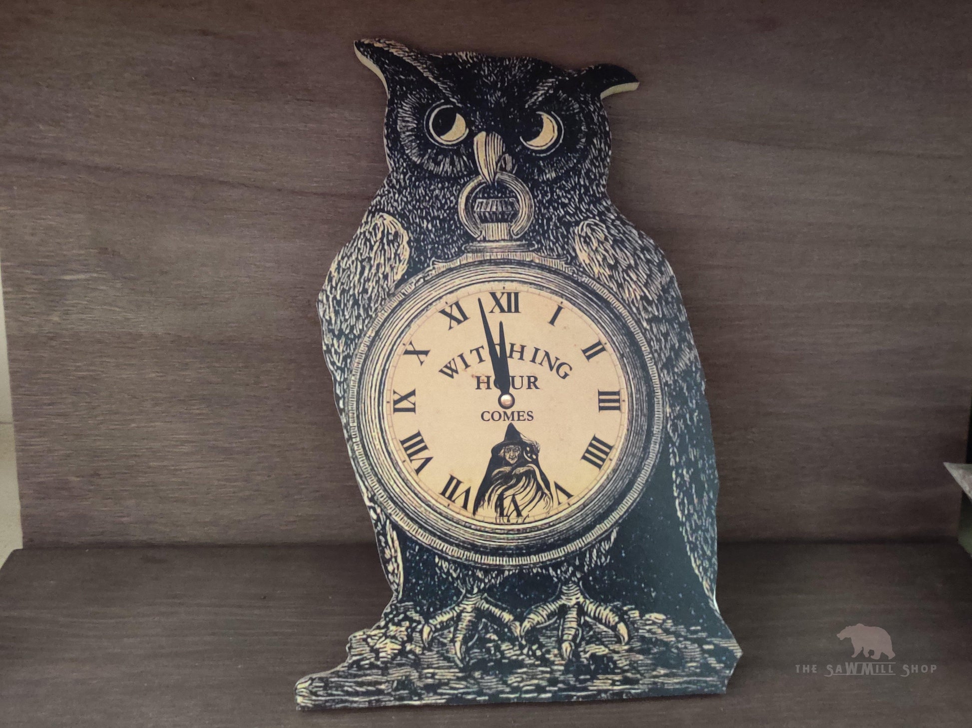 Vintage Owl Witching Hour Halloween Wood Cutout-The Sawmill Shop