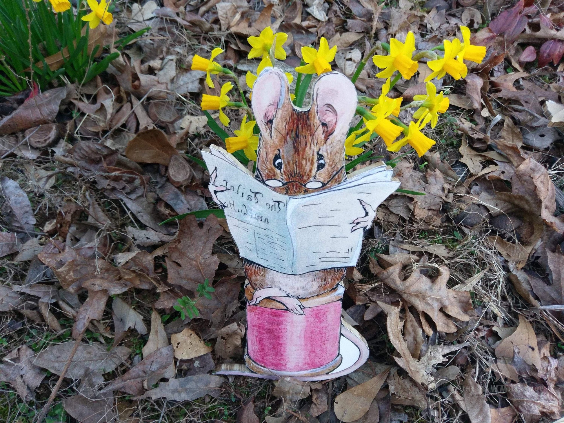 Vintage Tailor Mouse Peter Rabbit Standing Wood Cutout for Easter Decorating or Nursery-The Sawmill Shop
