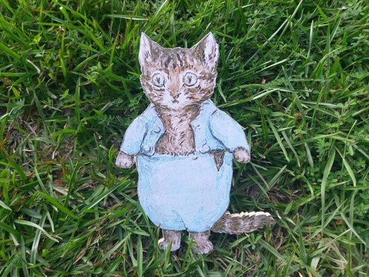 Vintage Tom Kitten Peter Rabbit Standing Wood Cutout for Easter Decorating or Nursery-The Sawmill Shop