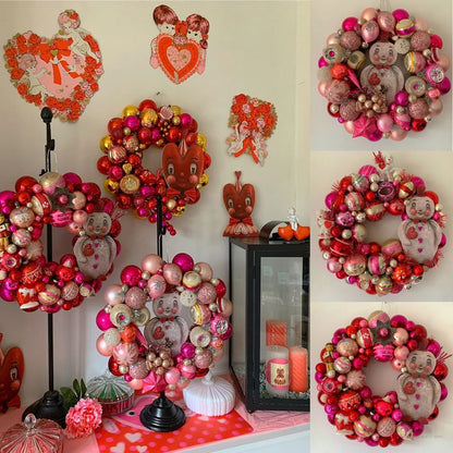 Johanna Parker Valentines Day Pink Pumpkin Wood Cutout-The Sawmill Shop