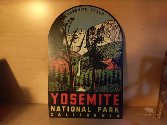 Yosemite National Park California Vintage Artwork Wood Cutout-The Sawmill Shop